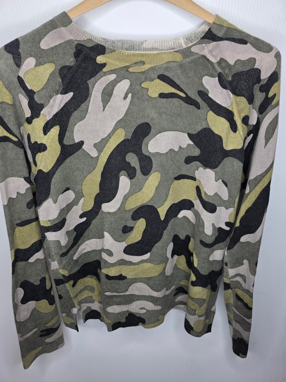 Philosophy Cashmere M Camo Print Sweater Anthropologie Crewneck Soft Knit